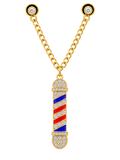 Gold Barber Pole Rhinestone Pin