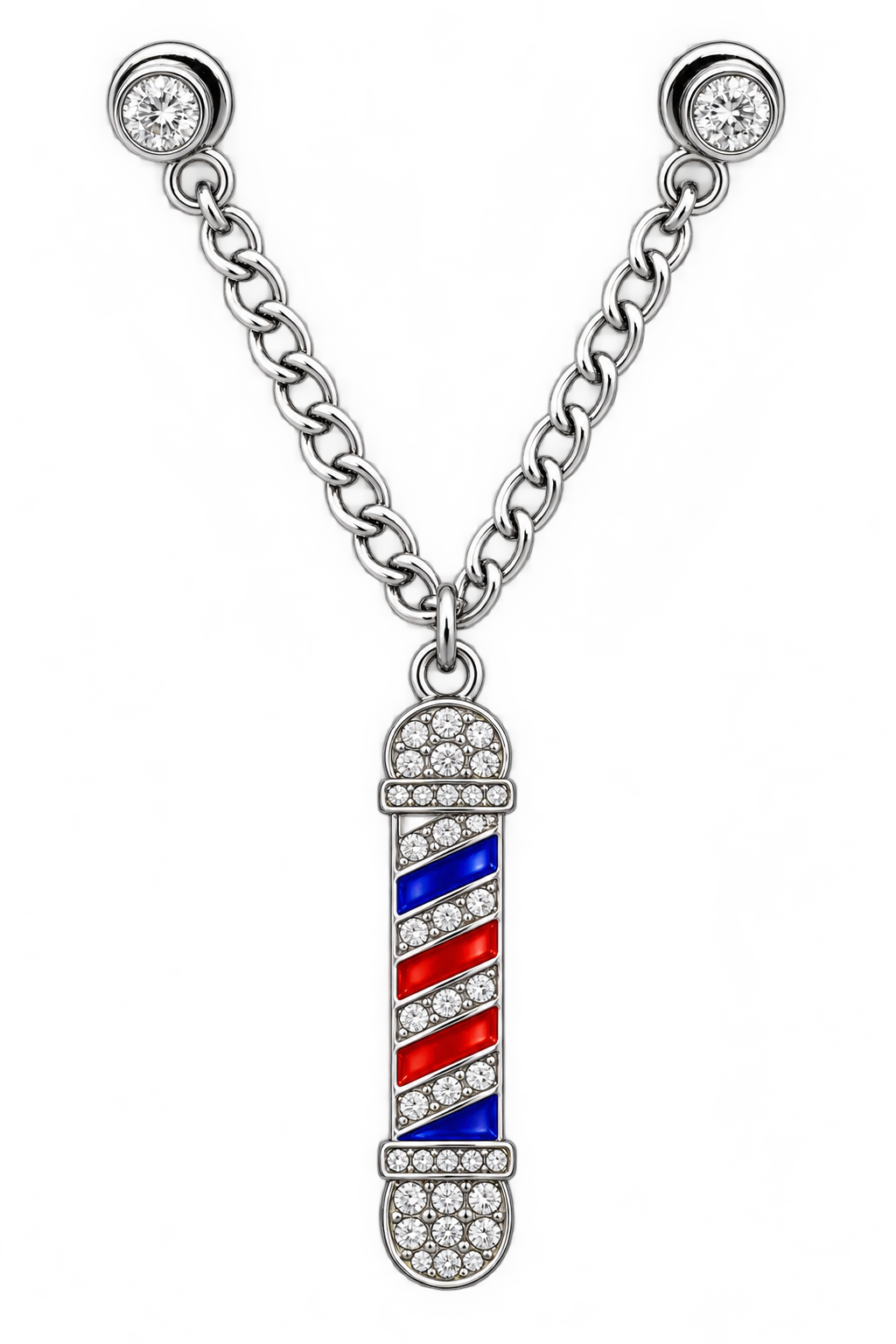 Silver Barber Pole Pin