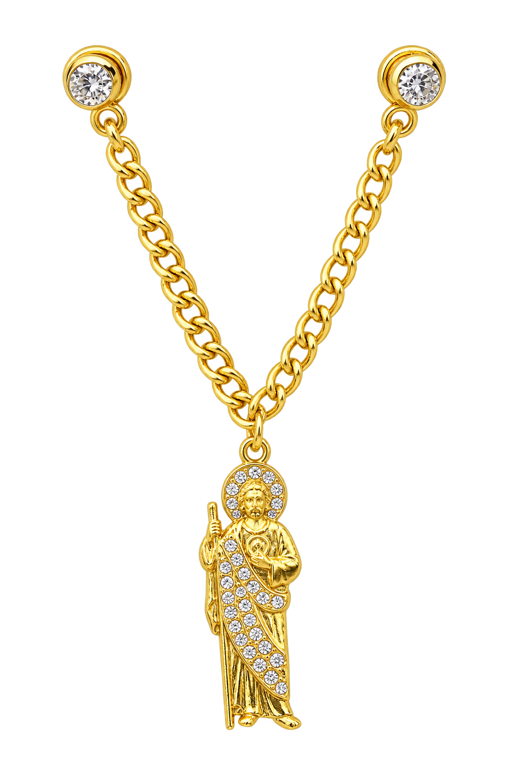 San Judas Rhinestone Pin